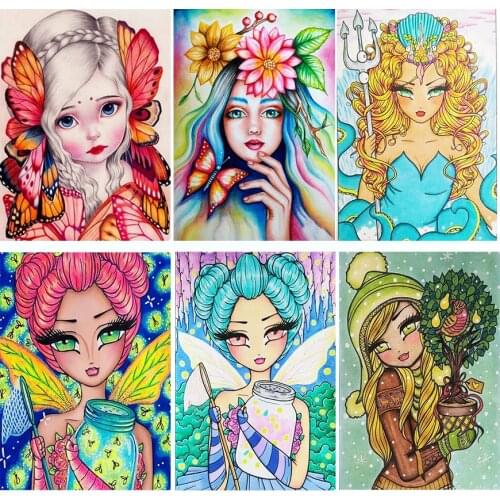 5D DIY Poured Glue Diamond Painting Kits Scalloped Edge Unique Handcraft Gift Home Wall Decoration Soft Canvas Fall Decor