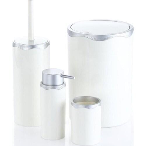 Acrylic Bathroom Set 4 Piece Bathroom Set White Silver