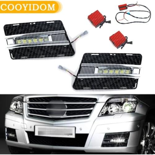 Car Daytime Driving Running Light DRL LED White Light Car Fog Lamp light For Benz GLK Class W204 GLK300 GLK350 GLK500 2008-2012
