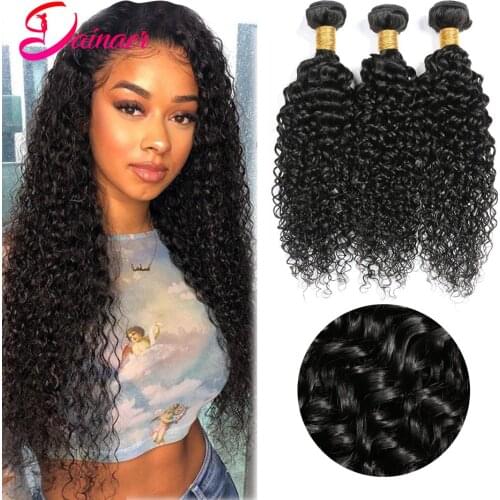 Brazilian Kinky Curly 100% Human Hair Extensions Can Buy 1/3/4 PCS 8-30 Inches Human Hair Weave Bundles Virgin Dainaer Hair