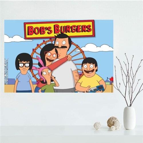 Custom Bobs Burgers Canvas Poster Bedroom Home Decoration Wall Poster Art Print Silk Fabric Gift For Children 50x75CM,60x90CM