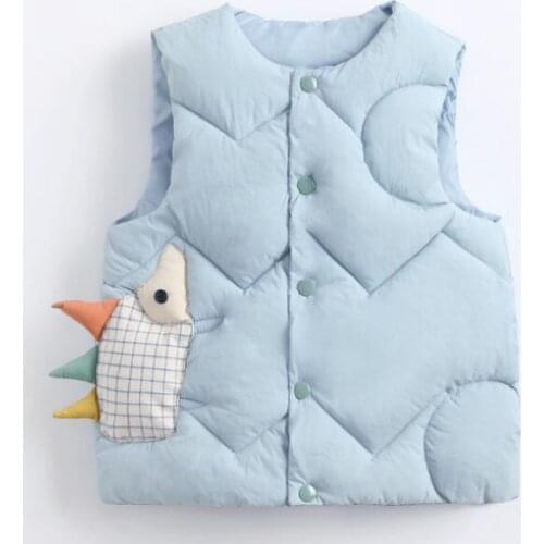 Kids Clothes Autumn Winter Warm Vest For Children Baby Girls Cute Cartoon Waistcoat Cotton Padded Outerwear Boys Jackets 1-6 Yrs