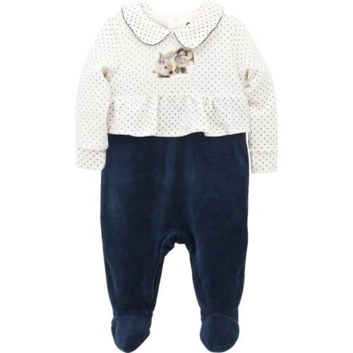 Kavkas Rompers Playsuits Winter Cartoon Squirrel Embroidered Long Sleeve Jumpsuit Kids Clothes песочники для мальчиков