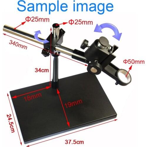 Dual-arm Heavy Duty Boom Stereo Metal Table Stand 50mm Ring Holder Universal Large Table Stand for Industrial Microsocpe