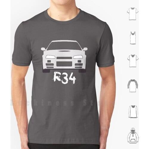 R34 Gtr T Shirt Print For Men Cotton New Cool Tee Nissan Skyline R34 R33 R32 Gtr Street Race Racing Super Car Drift Fast