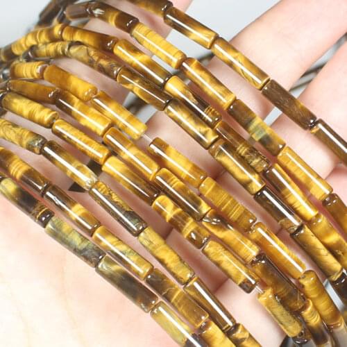 Good Quality, Natural 4x13mm Yellow Tigers Eyes Tube beads 15inch per strand, DIY Jewelry Making, pendant,necklace