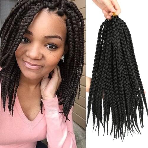 DAIRESS 12" Crochet Box Braids 12Stands Box Braids Crochet Hair Extensions Synthetic Crochet Braiding Hair