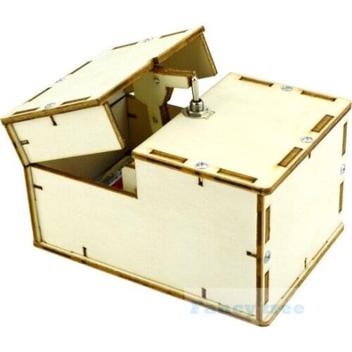 Creative Tecnologia diy kit Wooden toy Boring box Understand the principle of mechanical lever reduction gear physics steam toys