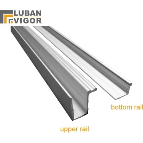 Wardrobe cupboard Folding door Upper and Bottom rail, Aluminum top and Lower Sliding track,for Folding / sliding door