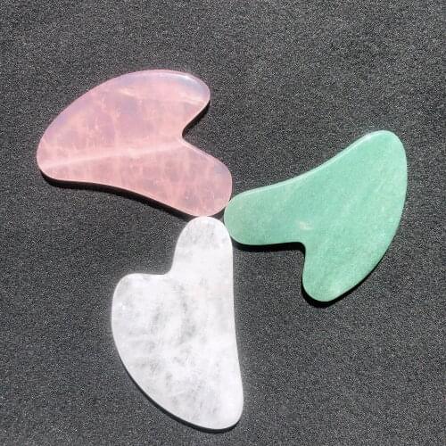 Natural Crystals Rose Clear Quartz Green Aventurine Scraping Plate Energy Reiki Stones Aquarium Decoration Accessories Gemstone
