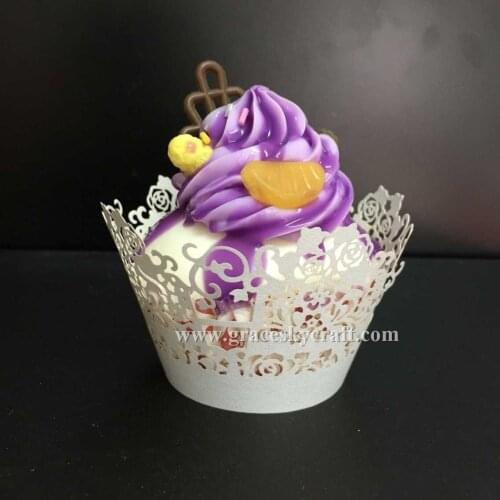 2017 New 50Pcs/set Cupcake Wrappers rose flower design Cake Wedding Birthday Baby Shower Birthday Party Feast Favors