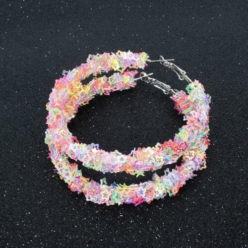 New Fashion Large Hoop Earrings Plastics Stars And Round Earrings Good Quality Hoop For Women Girls Jewelry boucle oreille femme