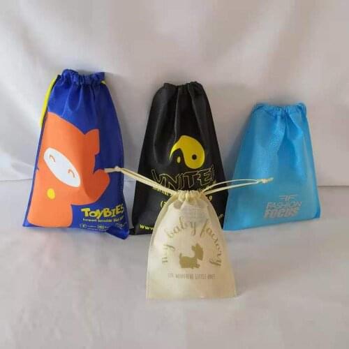 Wholesale 1000pcs/Lot Eco-friendly Durable Drawstring Bag Recyclable Non Woven Bag with Customized Logo