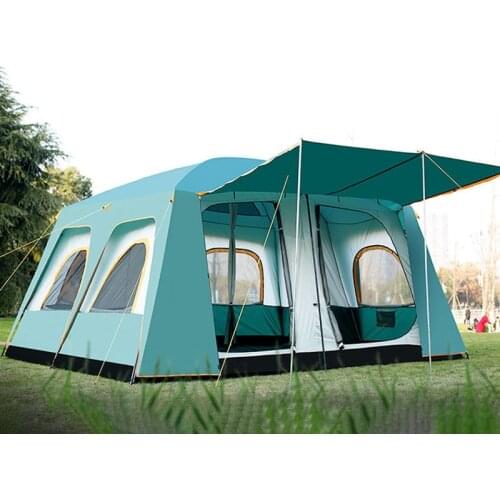 460*360*210CM Two Bedrooms One Living Tents Outdoor Camping Rainproof Sun Protection 6-12 People Use Large Tienda De Campaña