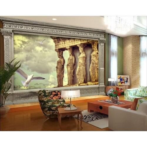 Custom 3 d wallpaper, ancient architecture stone murals for the sitting room the bedroom TV setting wall vinyl wallpaper