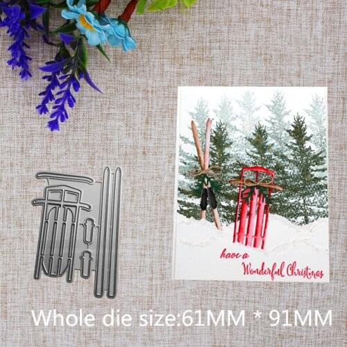 2019 New Arrival Christmas Sled Metal Cutting Dies Stencil DIY Scrapbooking Embossing Decorative Photo Album Paper Card 61x91mm