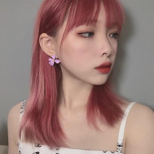 Find Me Purple Flower Stud Earrings For Girls Cute Alloy Simple Earrings 2020 New Fashion Jewelry Accessories