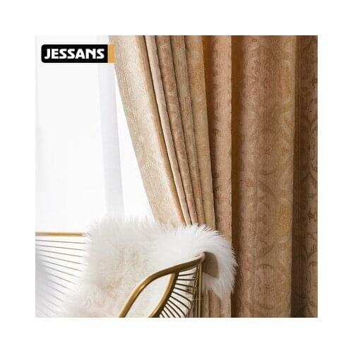European Style Curtains for Living Dining Room Bedroom High-end Jacquard Curtains Chenille Curtains French Window