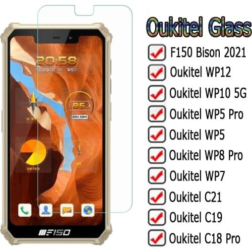 HD Glass For Oukitel F150 Bison B2021 Cover Phone Protector Film On Oukitel WP7 WP5 WP8 WP10 WP12 C21 C19 C18 Pro Tempered Glass