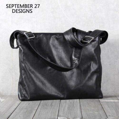 New Fashion Men Messenger Crossbody Bags Genuine Leather Luxury Handmade Male Casual Big Capacity Shoulder Handbag 100% Cowskin