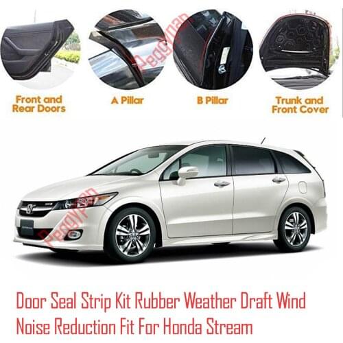Door Seal Strip Kit Self Adhesive Window Engine Cover Soundproof Rubber Weather Draft Wind Noise Reduction Fit For Honda Stream