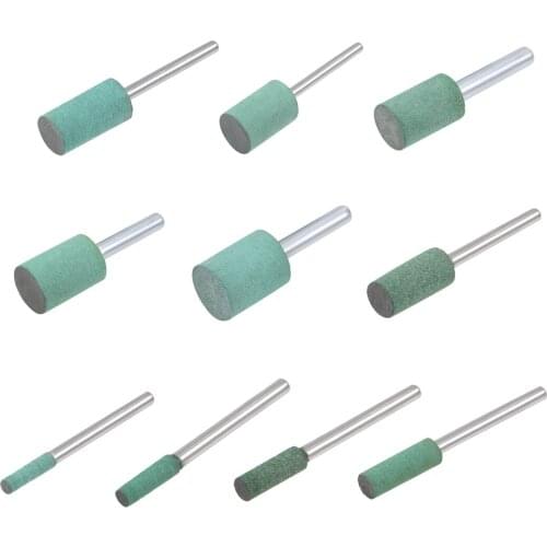 Uxcell 5Pcs Rubber Mounted Points Cylinder Polishing Buffing Wheels for Rotary Tools polishing surface of metals Green