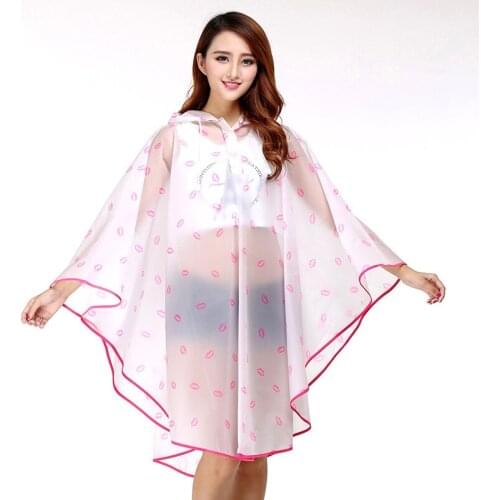 New Fashion Portable EVA Transparent Raincoat quick-dry Ventilation Rain Poncho coat Cloak Female Rainwear for Women
