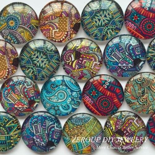 ZEROUP 25mm round photos glass cabochon mixed pattern fit cameo base setting jewelry components 20pcs/lot TP-155