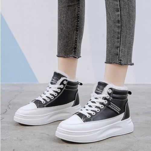 Womens Shoes Winter Women Snow Boots Warm Fur Plush Lady Bota Femenina Lace Up Fashion Sneakers Zapatillas Mujer Platform Boots