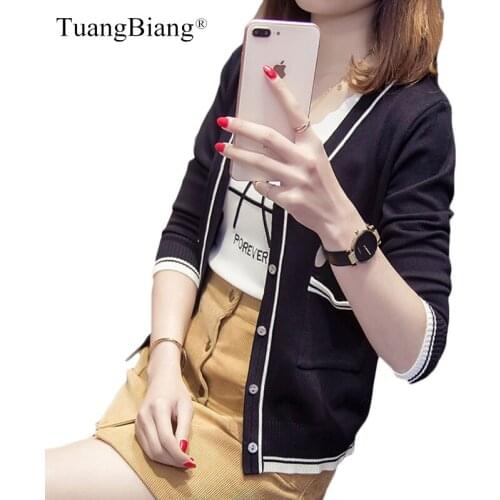 2020 Autumn winter Pockets Cotton Cardigan coat Single Breasted Long Sleeve Striped sweater Women Mixed color Black Knitted coat