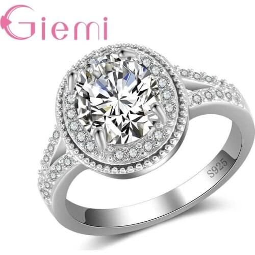 Simple Fresh Style Oval Zircon CZ Rings for Female Anniversary Decoration Hot 925 Sterling Silver Top Rated Jewelry
