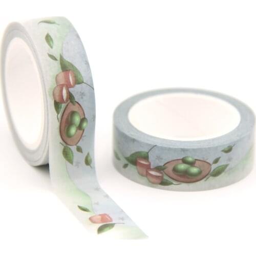 1PC/lot 15MM*10M The FIFTH Solar Term Green Leaves washi tape Masking Tapes Decorative Stickers DIY Stationery School Supply
