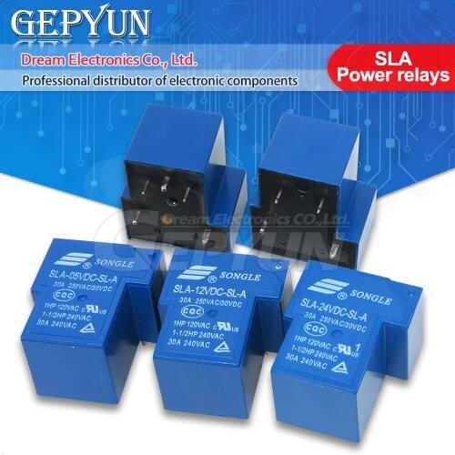 1pcs Power relays 4PIN/5PIN T90 SLA-05VDC-SL-A SLA-12VDC-SL-A SLA-24VDC-SL-A 5V 12V 24V 30A
