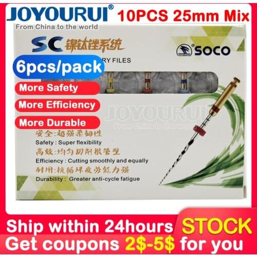 10pcs Dental Instrument SOCO SC Pro Rotary File Heat Activation Golden Endo Files Root Canal For Dentistry Endodontic Dentistry