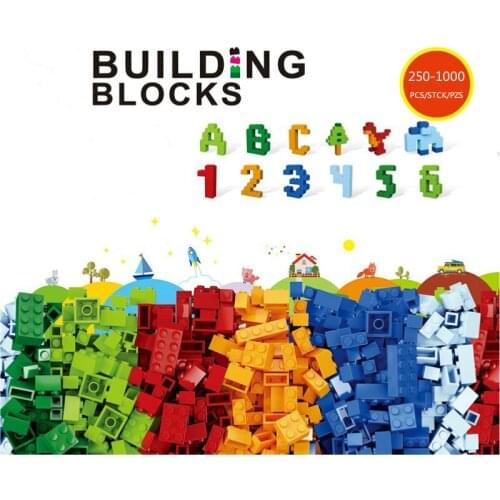 1000pcs Colorful Building Blocks Bricks Kids Compatible Creative Toys DIY Bulk Model Figures Children Christmas Gift