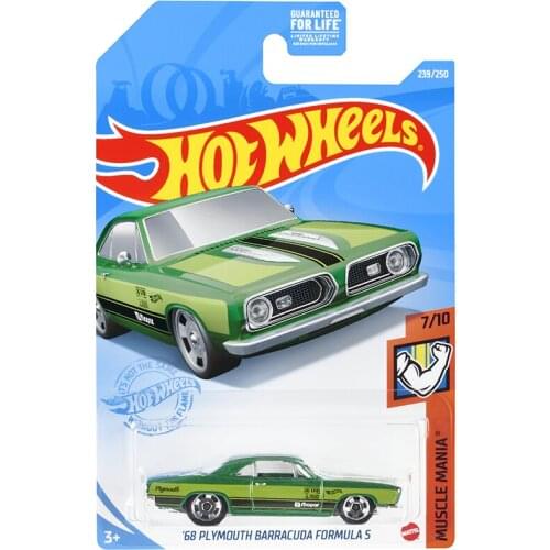 2021-239 Hot Wheels Cars 68 PLYMOUTH BARRACUDA FORMULA S 1/64 Metal Diecast Model Collection Toy Vehicles