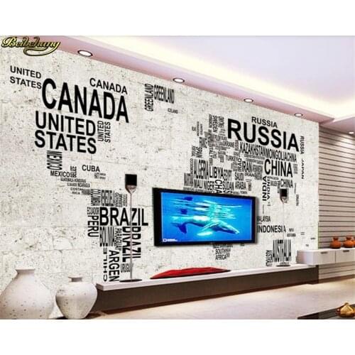 Beibehang 3d wallpaper mural Retro cement world map living room tv background wall Home Decoration wall papers home decor