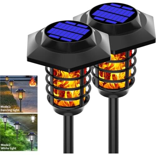 4pcs Solar Lawn Lamp Garden Landscape Lamp With Dynamic Simulation Flame Lamp Outdoor LED Garden Ground Plug-in Landscape Lamp