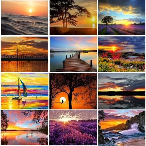 DIY 5D Diamond Painting Landscape Picture Full Square/Round Diamond Embroidery Cross Stitch Mosaic room Decor