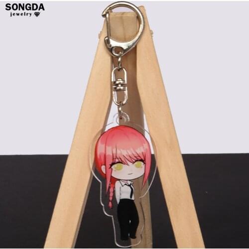 Anime Chainsaw Man Keychain Denji Hayakawa Aki Makima Power Japanese Cartoon Figure Keyring Key Holder Bag Pendant for Fans Gift