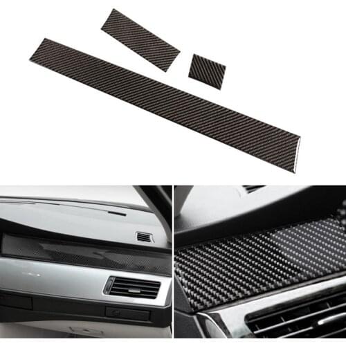 Car Styling Real Carbon Fiber Interior Center Control Side Dashboard Panel Strip Cover Trim For BMW 5 Series E60 E61 04-10