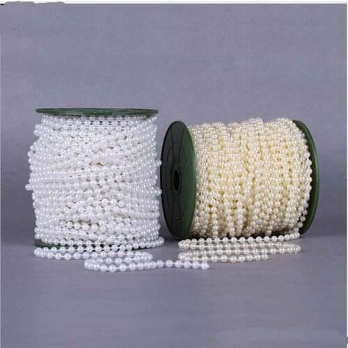 3Kinds 30Meters/Roll DIA 5MM Artificial Pearl Bead Chain Garland Spool Rope Wedding Party Christmas Tree Home Hanging Decoration