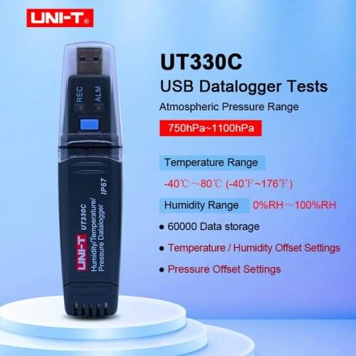 UNI-T UT330A/B/C Digital data logger temperature humidity usb 60000 Temp Recorder Logger Temperature Recorder -40~80C(-40~176F)