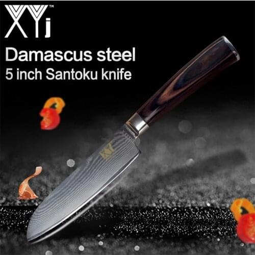 XYj VG10 Damascus Knives Chef Knife Tools Japanese Style Kitchen Knife Handmade 73 Layer Damascus Steel Knives Color Wood Handle