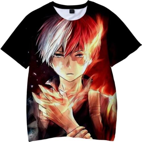 Anime Boku No Hero Academia Kids T-shirt 3D O-Neck Boy Girls T shirt Children Short Sleeve Shoto Todoroki Tops Clothes
