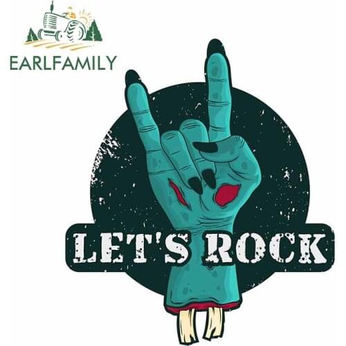 EARLFAMILY 13cm x 11.2cm Funny Rock Finger Car Stickers and Decals Vinyl Car Wrap Wall Door Laptop Trunk Motorcycle Decor