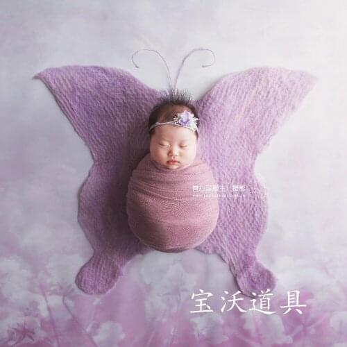 Merino Wool Felt Blanket Textured Posing Layer Newbron Photography Props Baby Basket Stuffer Layer Photo Props