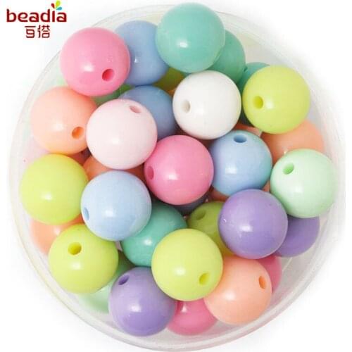 HOT 4/6/8/10/12/8*9mm 33-420pcs/bag Mixed Color Acrylic Spring Color Round Beads Clothing Sewing Supplies Clothing With Beads