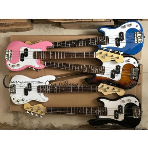 CUSTOM 4 string bass guitar, childen bass, kids bass,basswood body,white pickups,maple neck