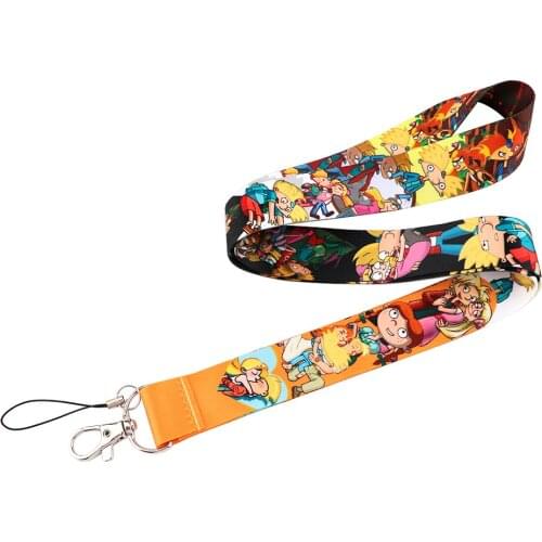 JF1003 Funny Cartoon Print Lanyard Keychain Cell Phone Neck Strap ID Card Badge Holder Ribbon Hanging Rope Lanyards